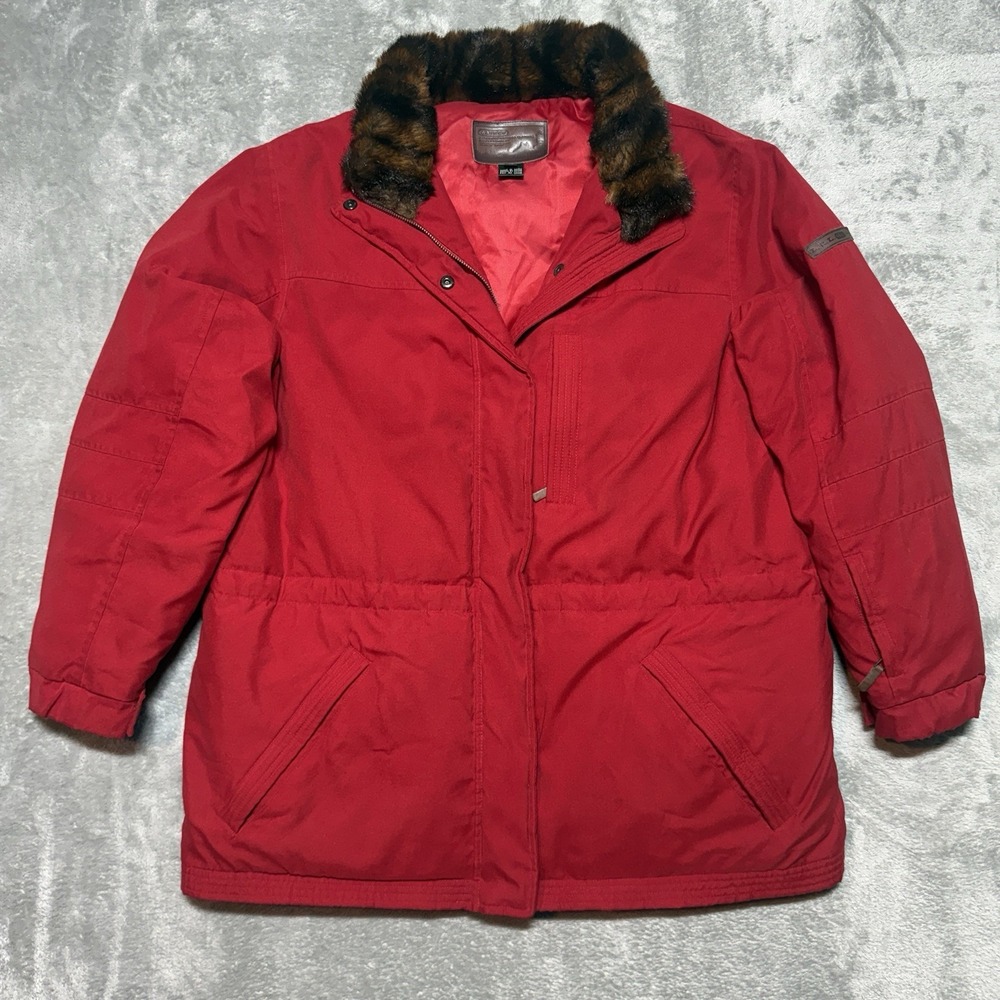 Lauren Ralph Lauren Feather Down Jacket Womens Medium Red Parka Full Zip
